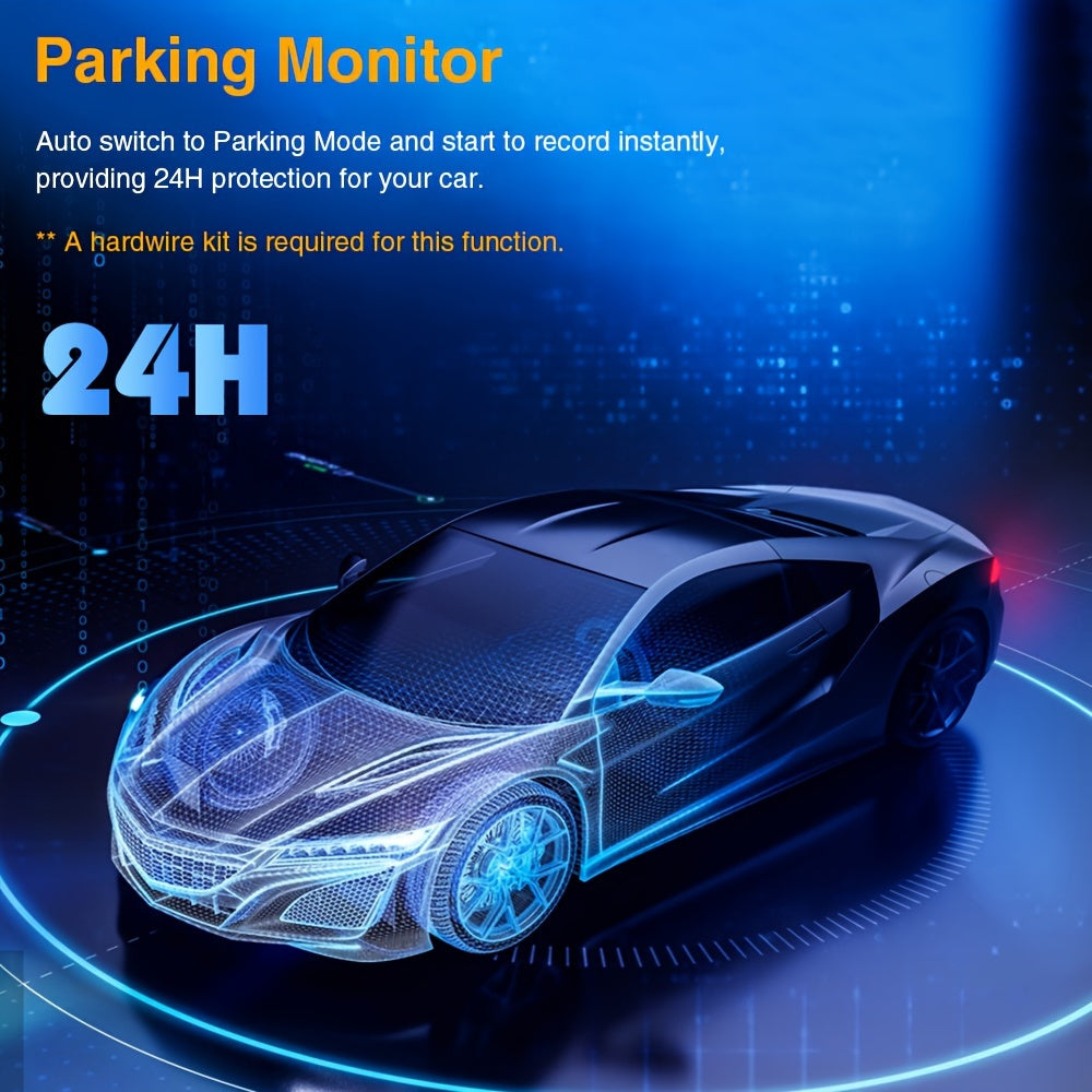 Dual Dash Cam with  Infrared Night Vision, Dual Channel 1080P Front And Inside, Wide Angle Car DVR Camera With 8.03 Cm IPS Screen, 24hr Motion Sensor Parking Mode, Loop Recording (Without 32G Card)