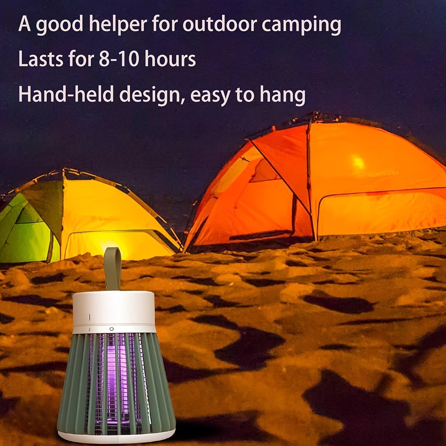 Ultra-Quiet Portable Mosquito Lamp - USB Rechargeable, Ideal for Indoor Use, Home, Garden, Camping & Picnics