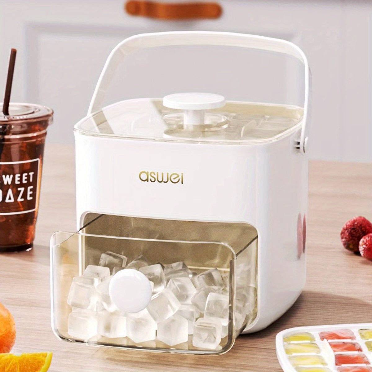 48-Ice Cube Maker with Easy-Press Lid