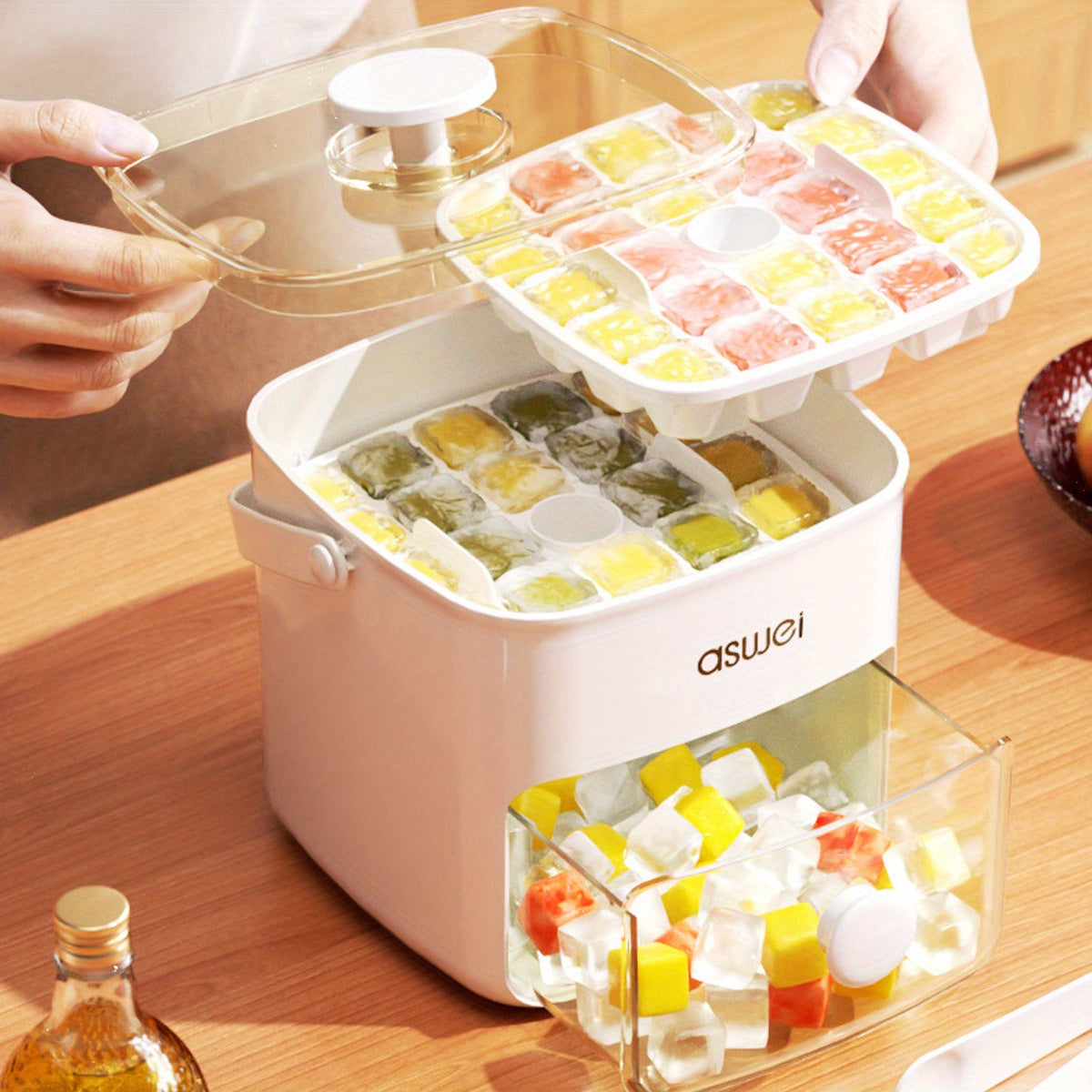 48-Ice Cube Maker with Easy-Press Lid