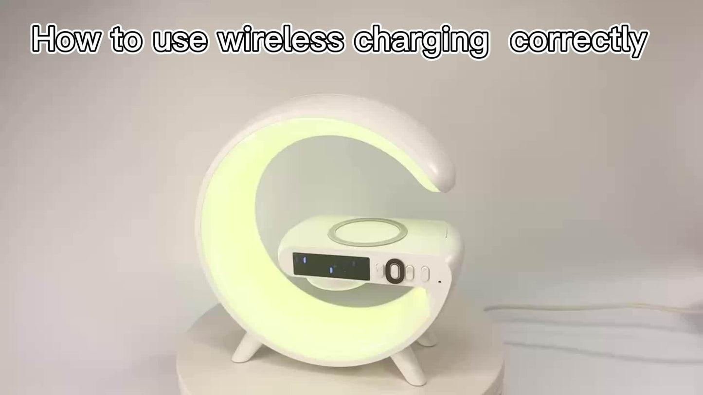 Wireless Fast Charger with built in bluetooth speaker and alarm clock