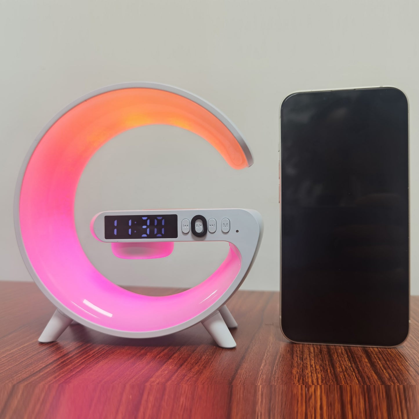 Wireless Fast Charger with built in bluetooth speaker and alarm clock