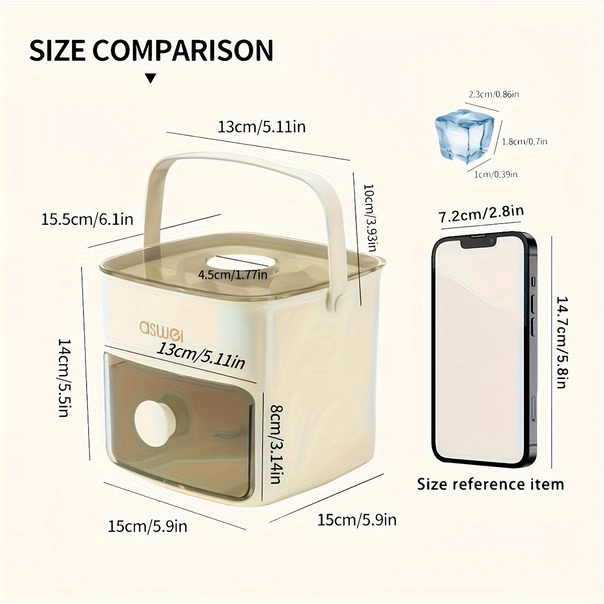 48-Ice Cube Maker with Easy-Press Lid