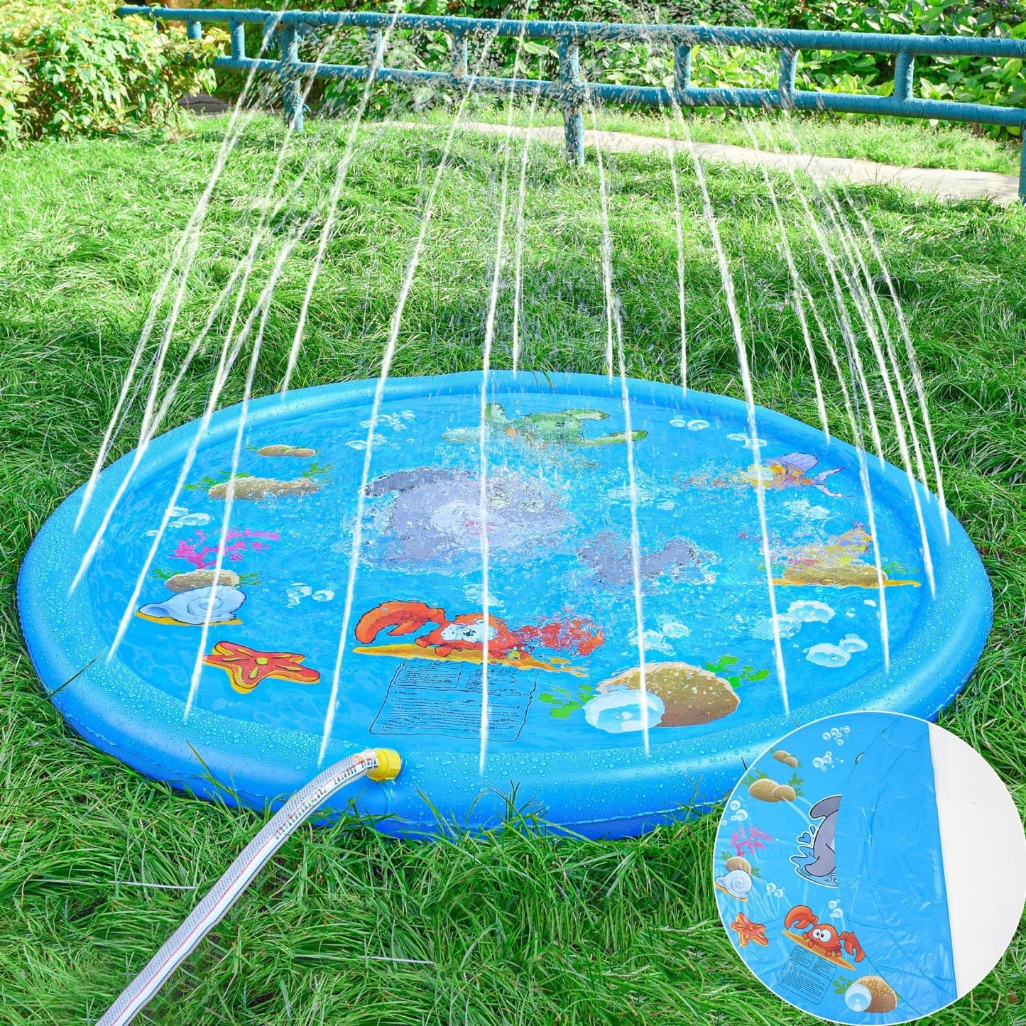 Outdoor Water Spray Mat, PVC Inflatable Splash Pad, Outdoor Lawn Play Mat, Game Water Spray Mat, Summer Outdoor Sprinkle Toys