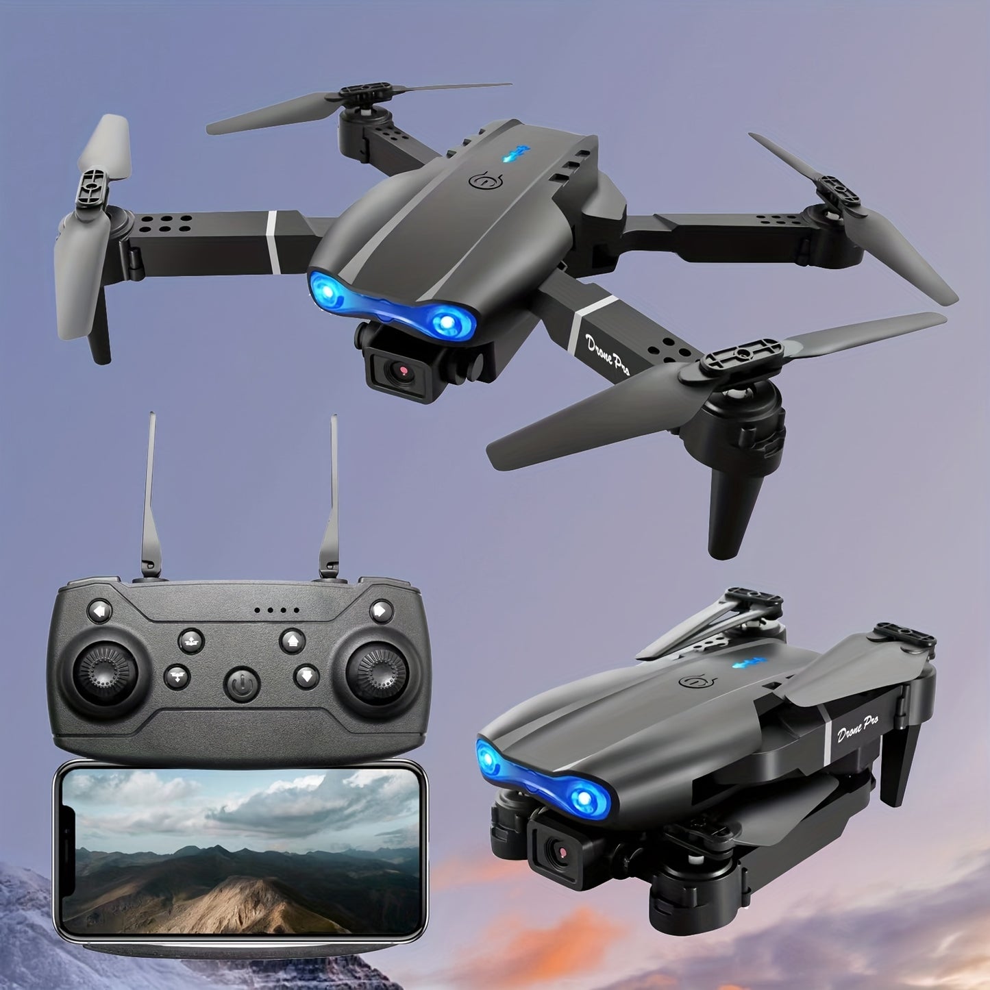 NEW E99 K3 Professional RC Drone, Dual Camera Double Folding RC Height Hold Remote Control Toy