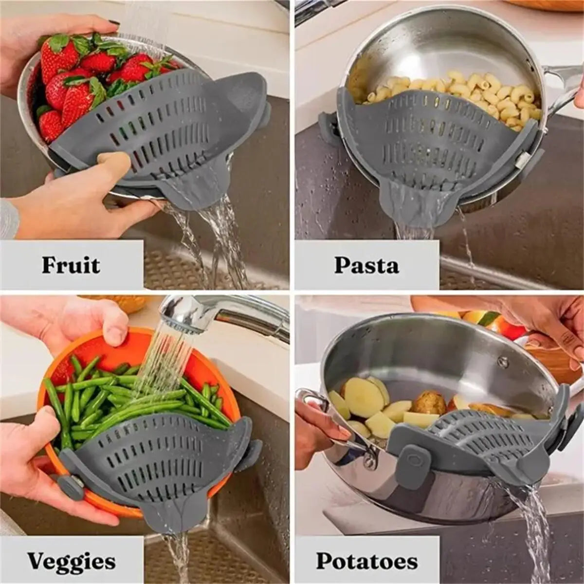 1pc, Strainer, Pot Strainer, Adjustable Clip On Strainer For Pots Pans And Bowls,