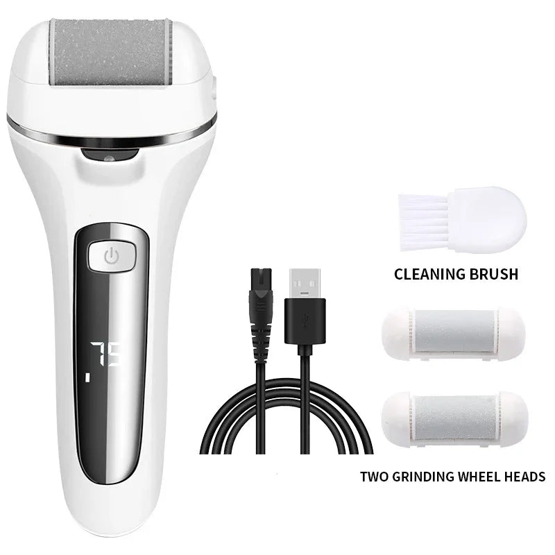 Electric Callus Remover Professional Foot File Grinder Pedicure Machine Rechargeable Heel Cracked Dead Skin Scrubber 3 Heads