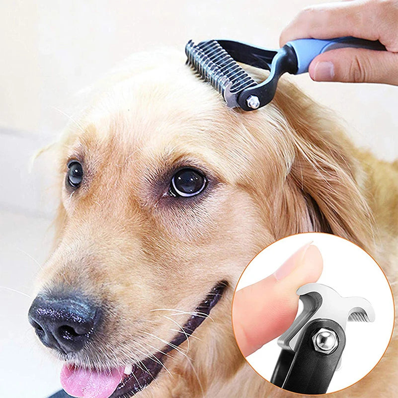 Pet DE-shedding hair brush