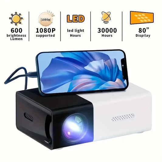 Bright 3000+ Lumens HD Portable Mini Projector