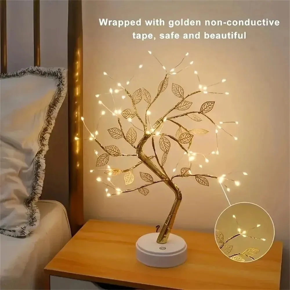 LED Rose Leaf Table Lamp USB charging