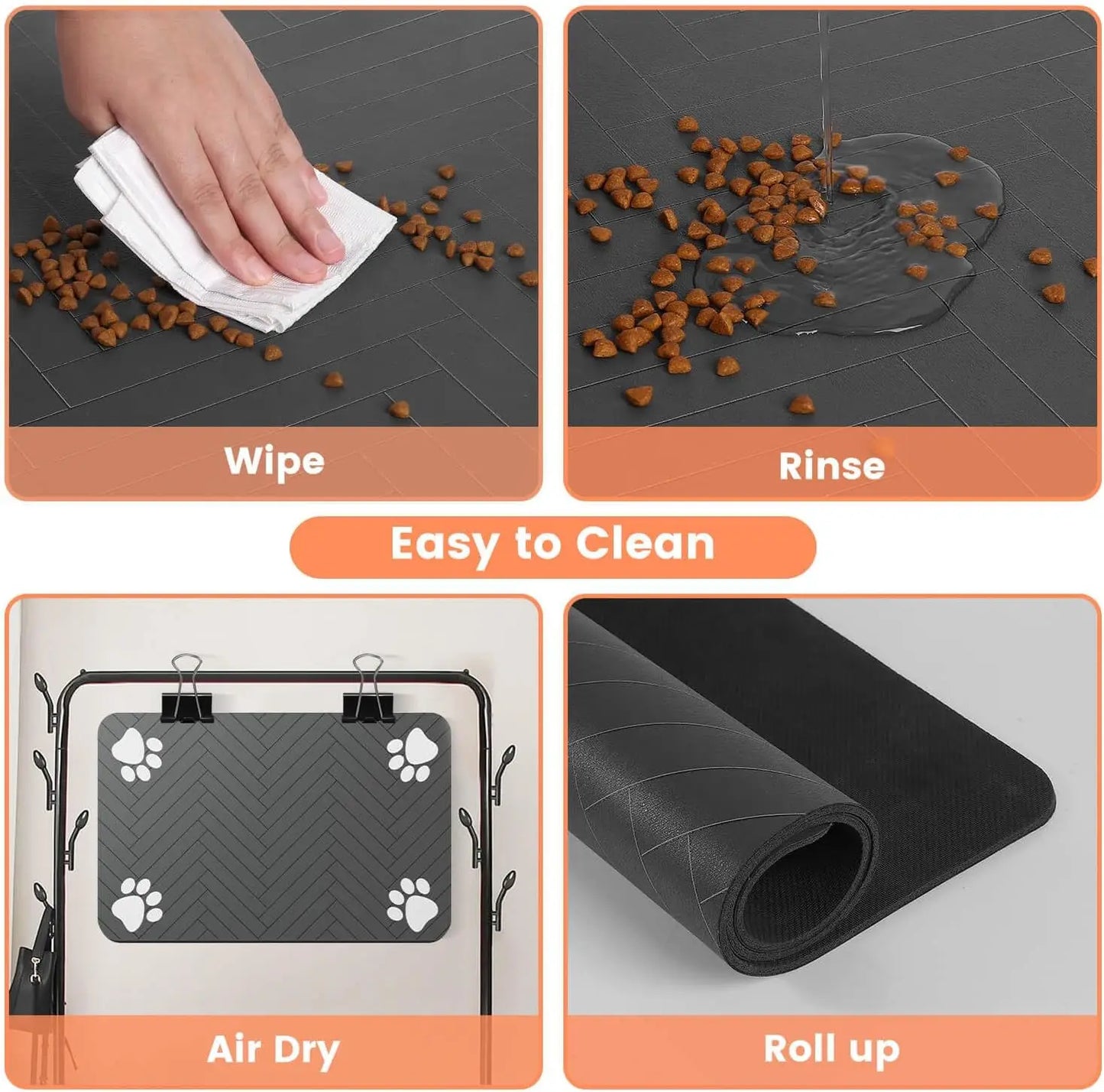 Waterproof rubber pet feeding mat