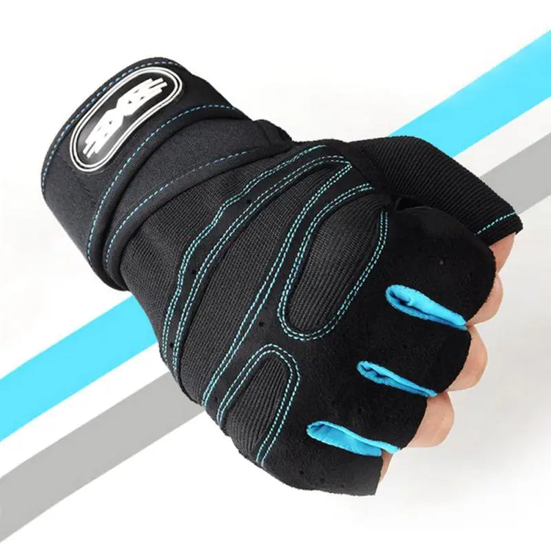 non-slip half finger heavy duty gym gloves