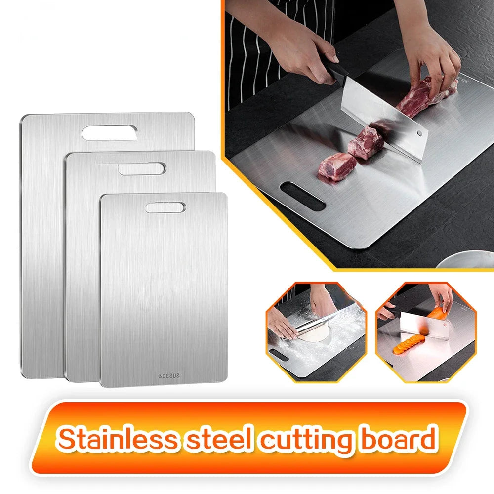 thickened stainless steel double sided chopping board