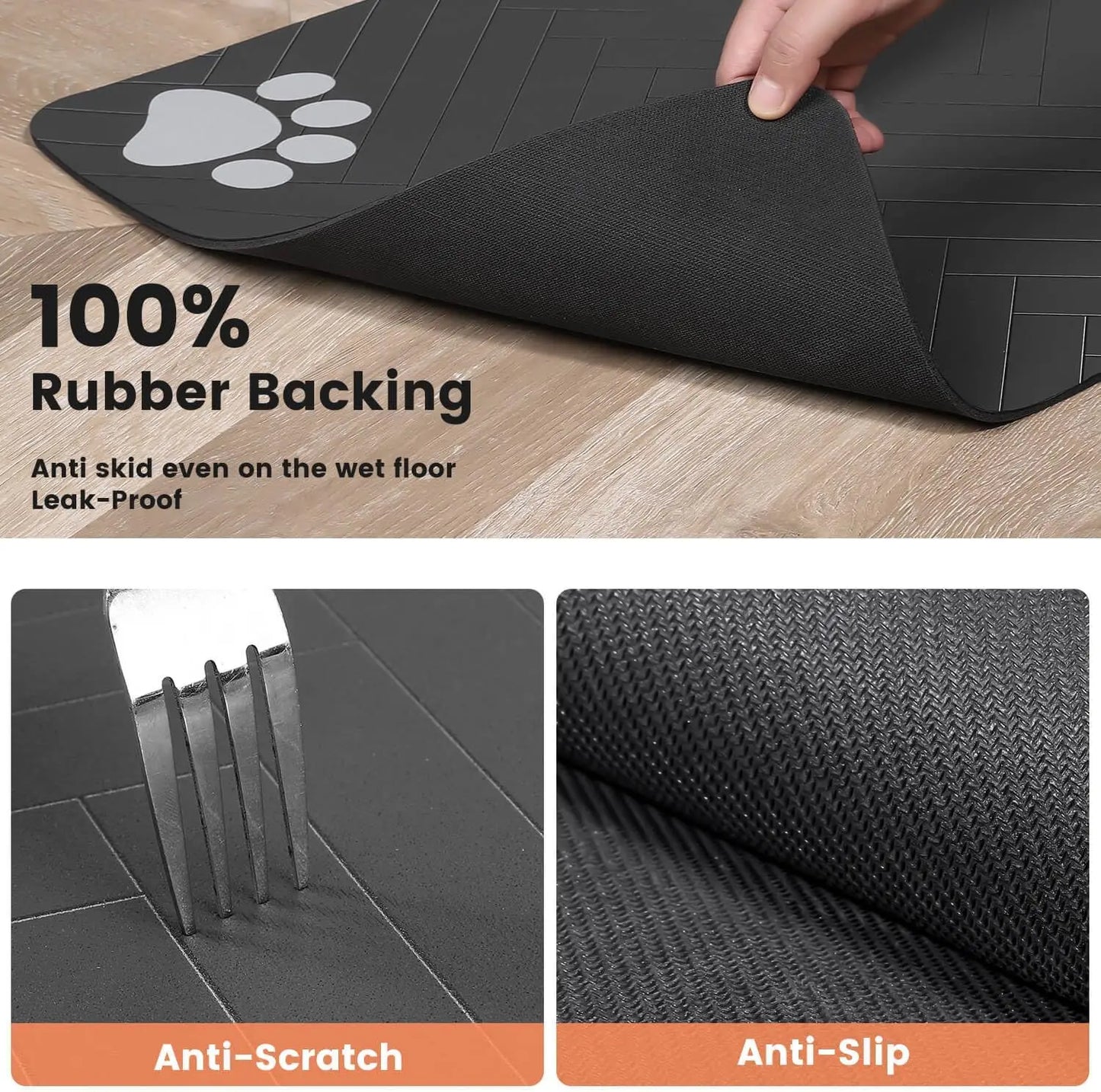 Waterproof rubber pet feeding mat