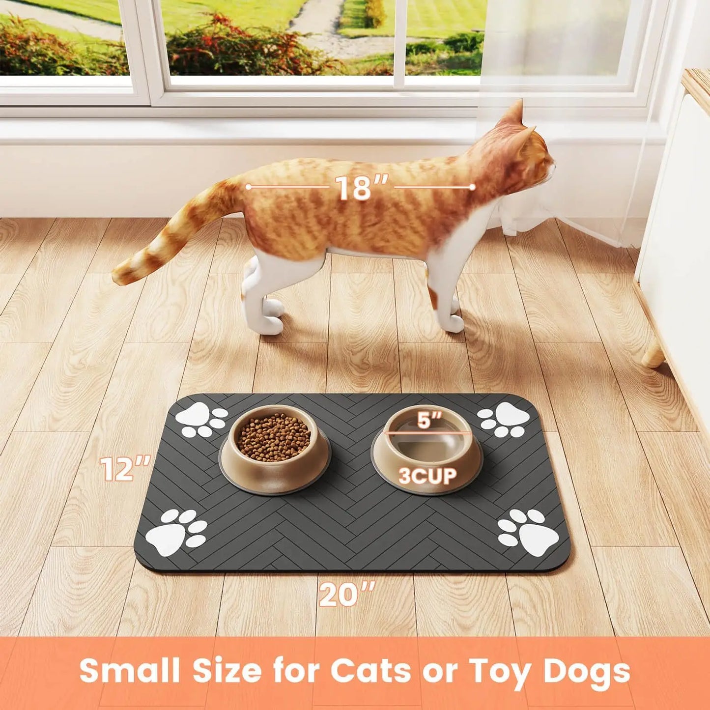 Waterproof rubber pet feeding mat