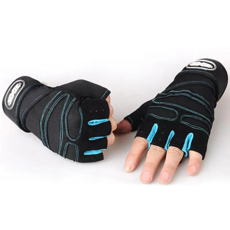 non-slip half finger heavy duty gym gloves