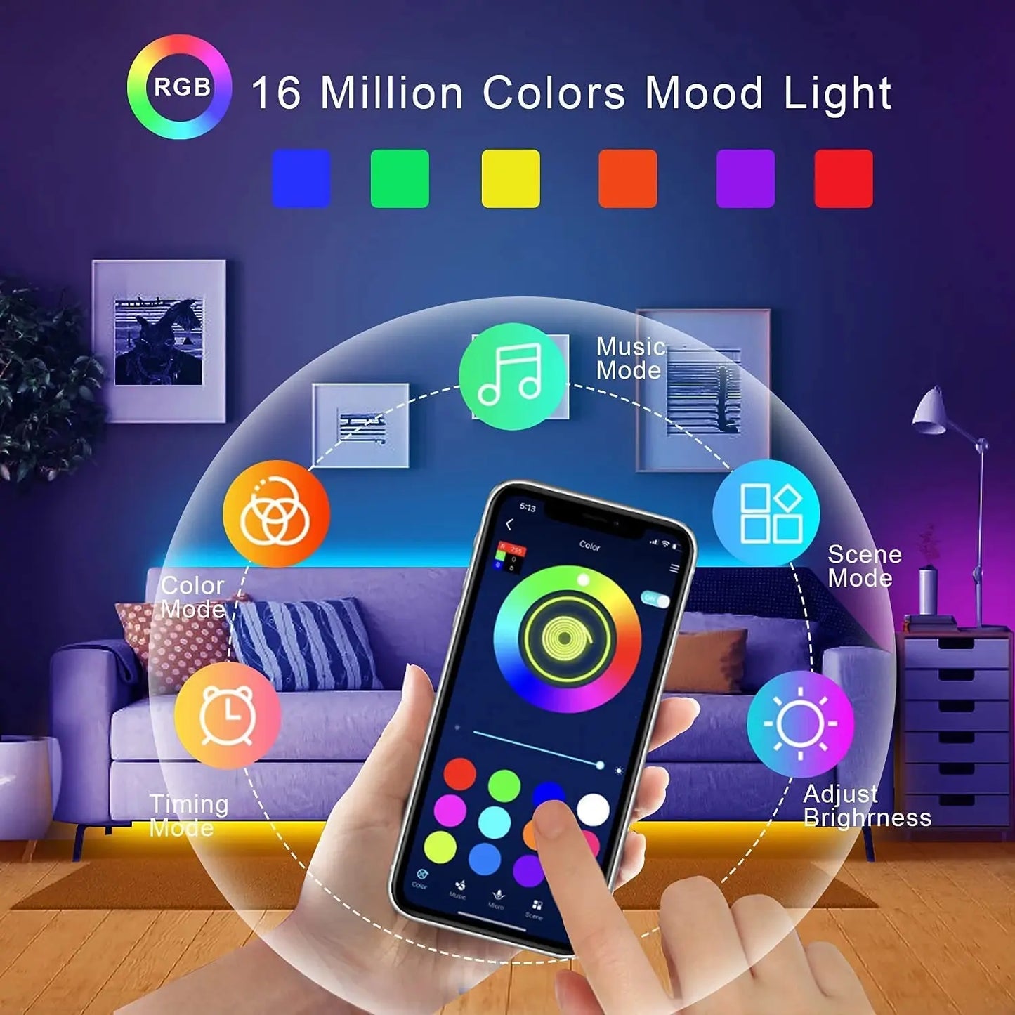 Led Lights for TV RGB bluetooth led strip