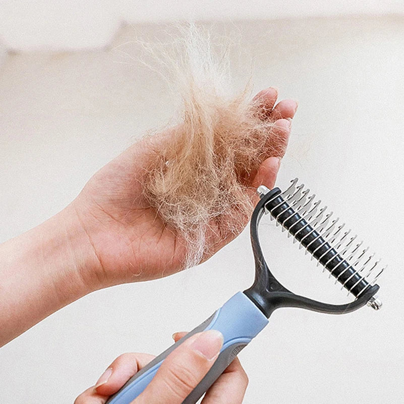 Pet DE-shedding hair brush