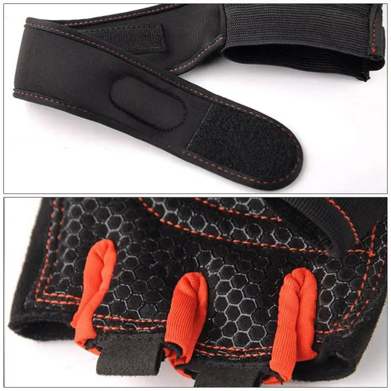 non-slip half finger heavy duty gym gloves