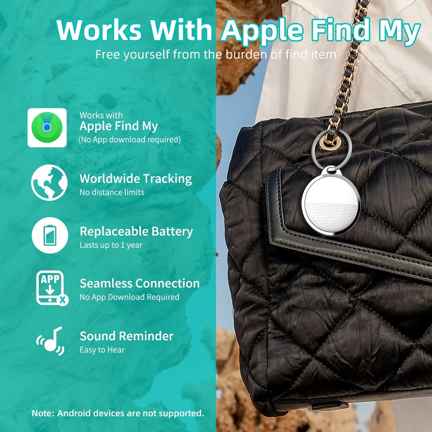 Mini airtag compatible with find my iphone