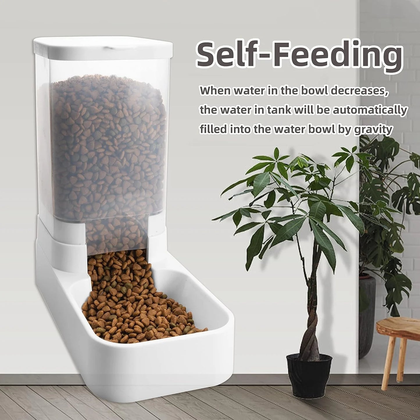 Dog/cat automatic water and feeder