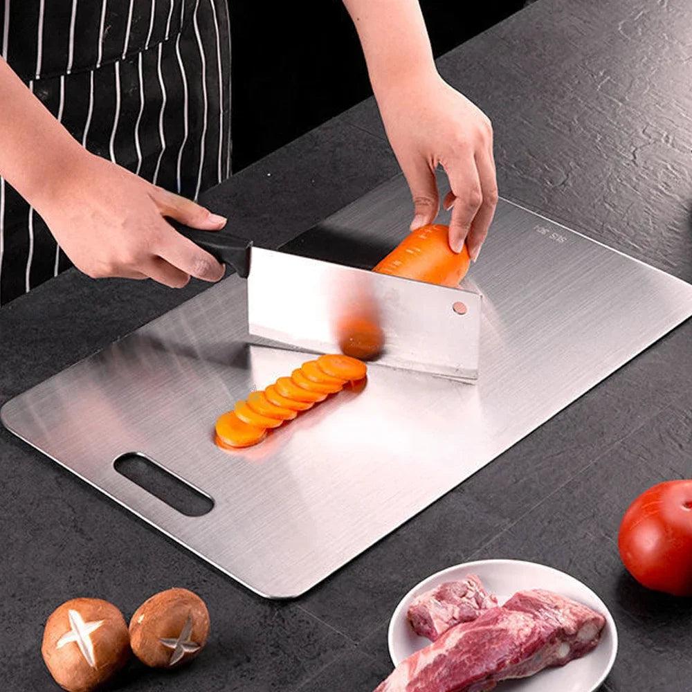 thickened stainless steel double sided chopping board