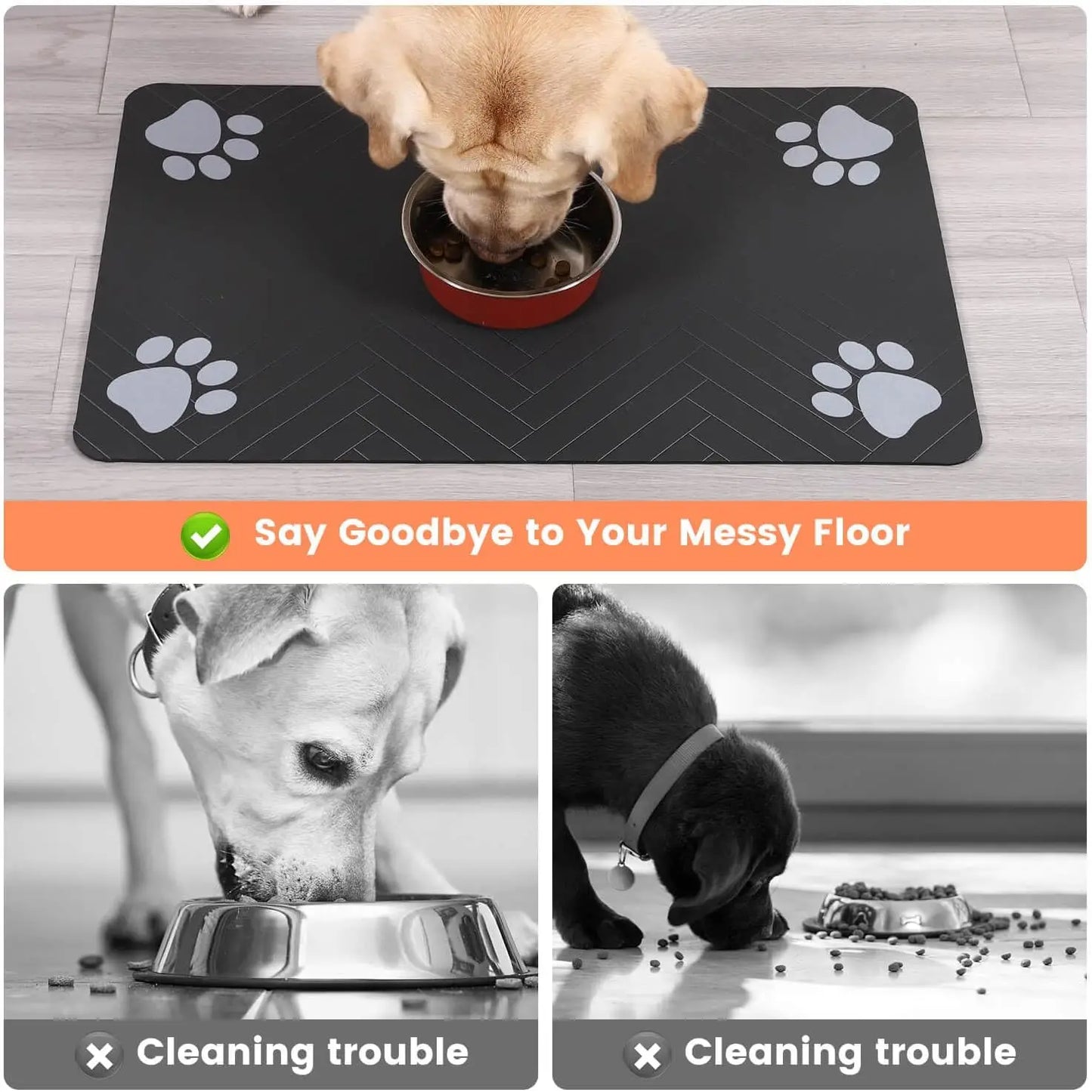 Waterproof rubber pet feeding mat