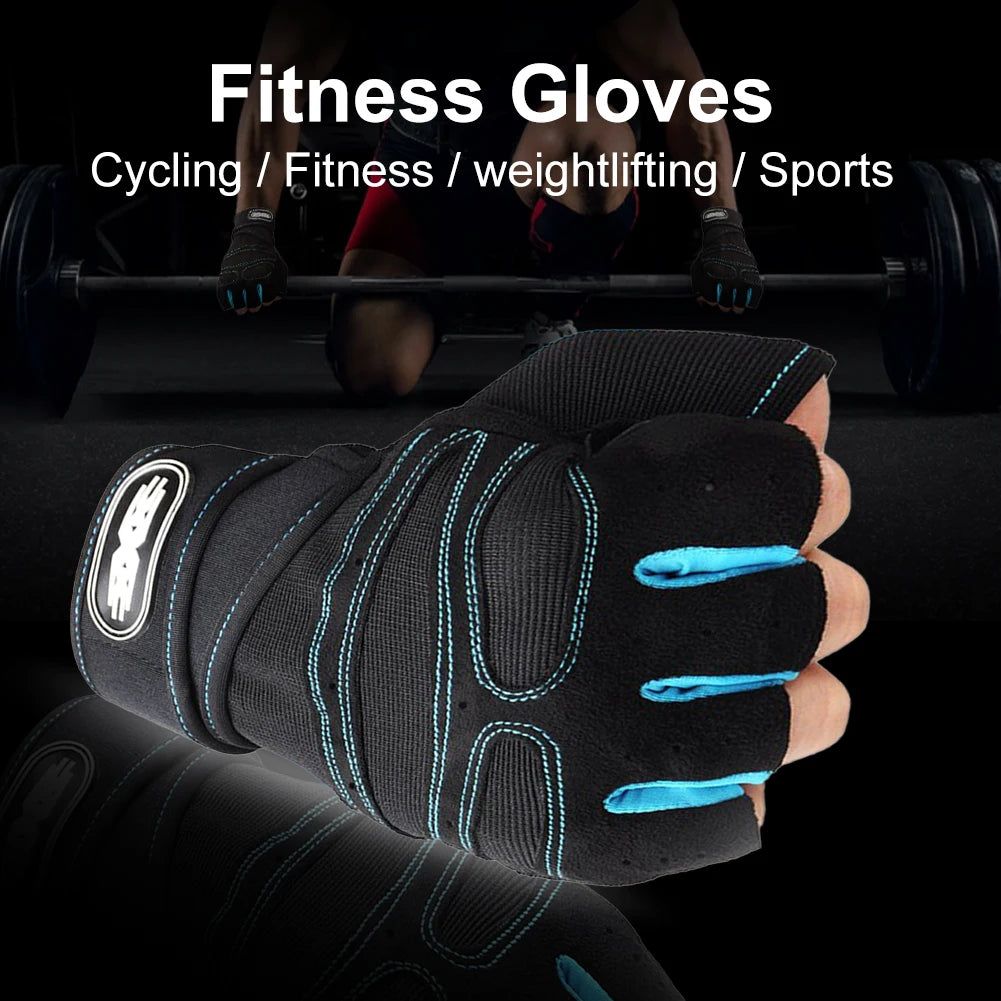 non-slip half finger heavy duty gym gloves