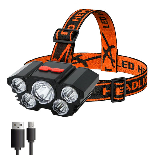 5 LED Flashlight Rechargeable with Built in Battery