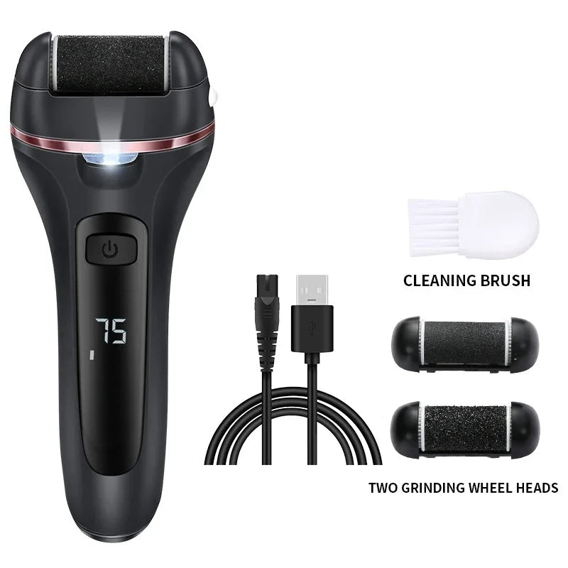 Electric Callus Remover Professional Foot File Grinder Pedicure Machine Rechargeable Heel Cracked Dead Skin Scrubber 3 Heads