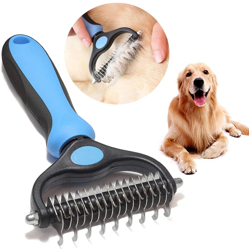 Pet DE-shedding hair brush