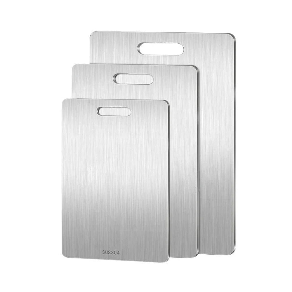 thickened stainless steel double sided chopping board