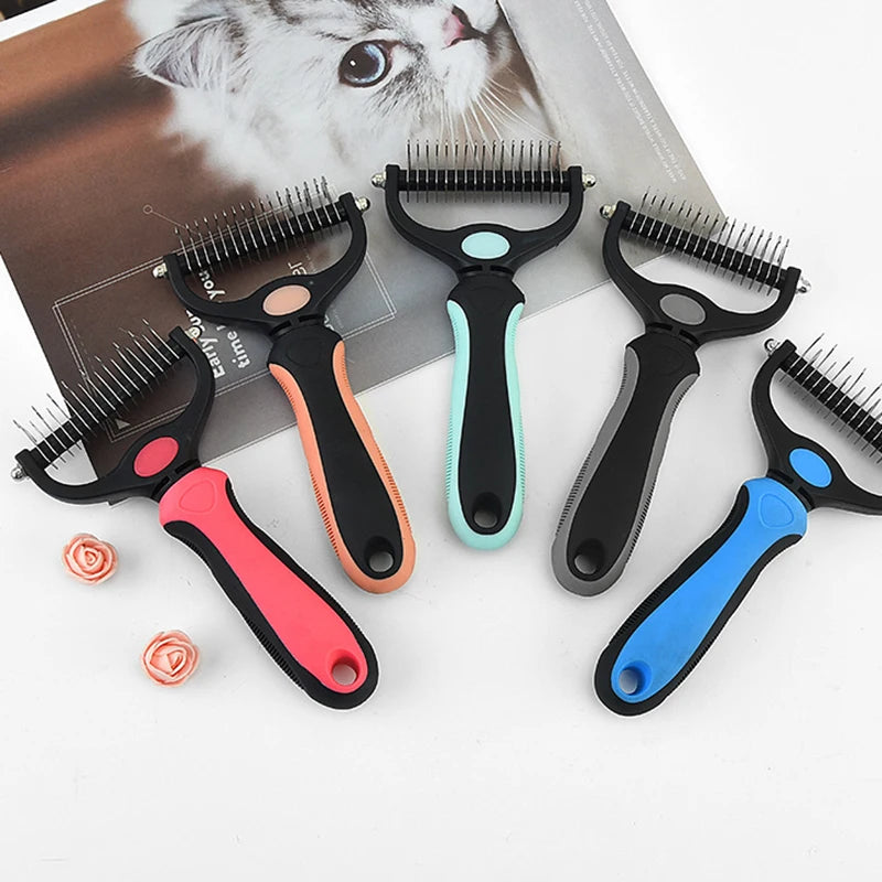 Pet DE-shedding hair brush