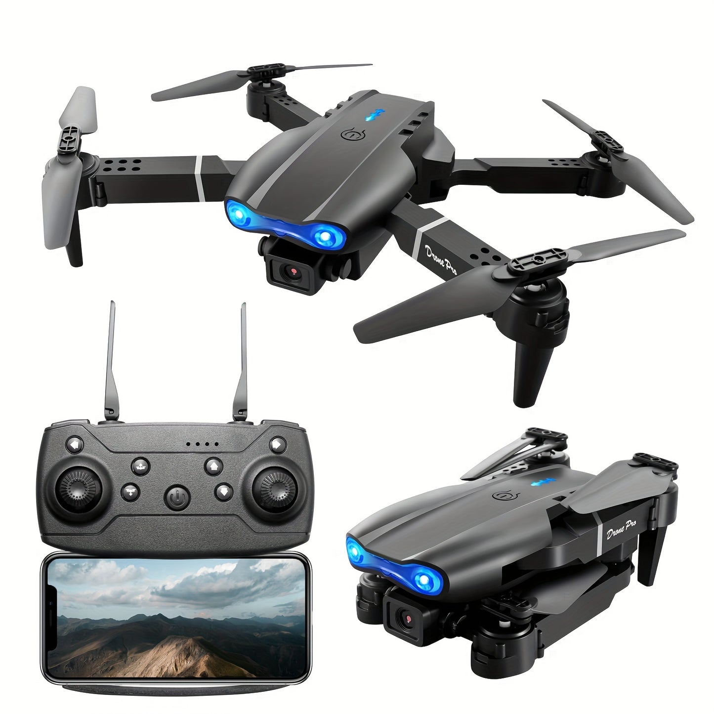 NEW E99 K3 Professional RC Drone, Dual Camera Double Folding RC Height Hold Remote Control Toy