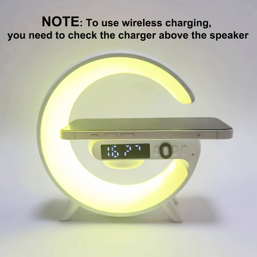 Wireless Fast Charger with built in bluetooth speaker and alarm clock