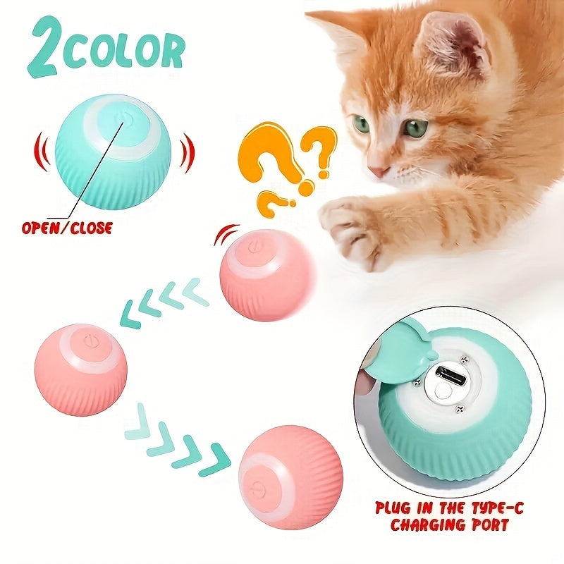 Smart Interactive Electric Rolling Ball For Training And Play Cat Toy - Self-Moving